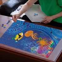 Hawaiian Funny Fruits Sea Animals Puzzle Mango Reef Triggerfish and Pineapple Turtle and Mandarin Jellyfish LT03 - Polynesian Pride