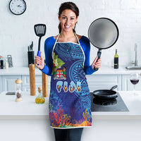 Fiji Day Apron Coral Reef with Tapa Motifs and Hibiscus Ocean Vibe LT03 - Polynesian Pride