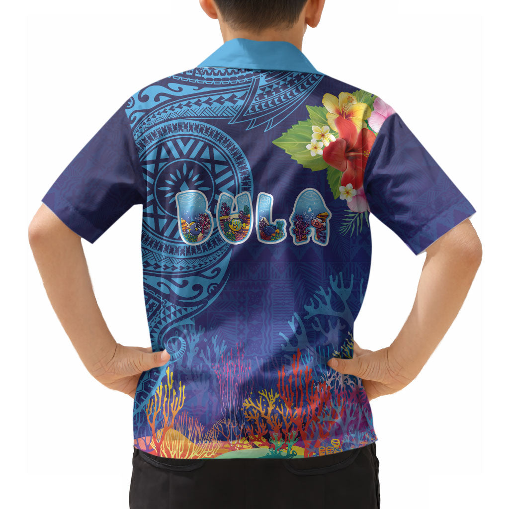 Fiji Day Hawaiian Shirt Coral Reef with Tapa Motifs and Hibiscus Ocean Vibe LT03 - Polynesian Pride