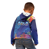 Fiji Day Kid Hoodie Coral Reef with Tapa Motifs and Hibiscus Ocean Vibe LT03 - Polynesian Pride