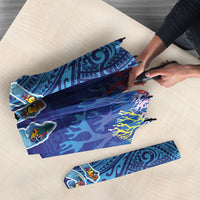 Fiji Day Umbrella Coral Reef with Tapa Motifs and Hibiscus Ocean Vibe LT03 - Polynesian Pride