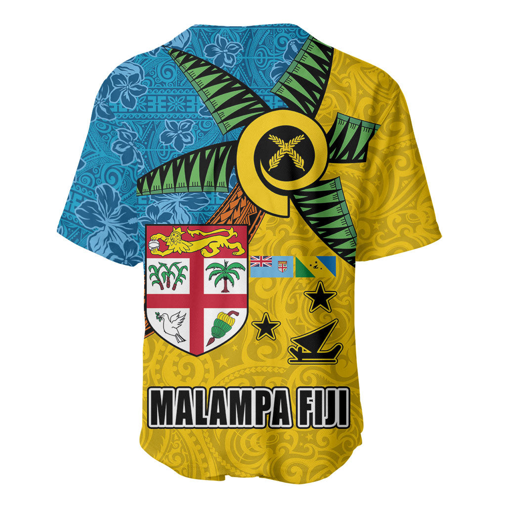Malampa Fiji Day Baseball Jersey Tapa and Melanesian Patterns with Coat of Arms LT03 - Polynesian Pride