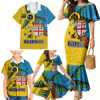 Malampa Fiji Day Family Matching Mermaid Dress and Hawaiian Shirt Tapa and Melanesian Patterns with Coat of Arms LT03 - Polynesian Pride