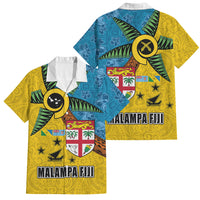 Malampa Fiji Day Family Matching Mermaid Dress and Hawaiian Shirt Tapa and Melanesian Patterns with Coat of Arms LT03 Dad's Shirt - Short Sleeve Multicolor - Polynesian Pride