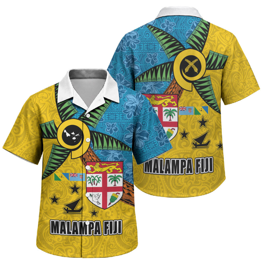 Malampa Fiji Day Family Matching Off The Shoulder Long Sleeve Dress and Hawaiian Shirt Tapa and Melanesian Patterns with Coat of Arms LT03 Son's Shirt Multicolor - Polynesian Pride