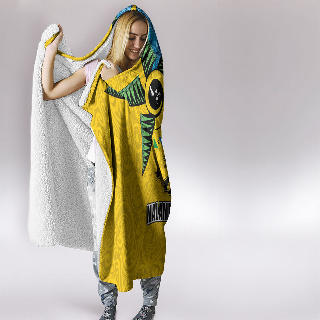 Malampa Fiji Day Hooded Blanket Tapa and Melanesian Patterns with Coat of Arms LT03 - Polynesian Pride