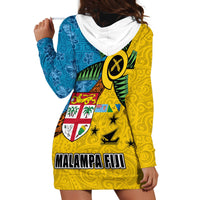 Malampa Fiji Day Hoodie Dress Tapa and Melanesian Patterns with Coat of Arms LT03 - Polynesian Pride