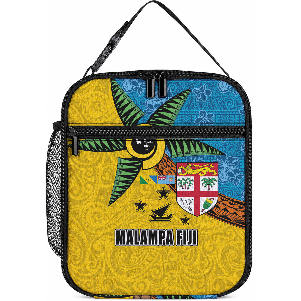 Malampa Fiji Day Lunch Bag Tapa and Melanesian Patterns with Coat of Arms
