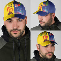 Malampa Fiji Day Classic Cap Volcano and Coral Reef with Culture Patterns Split Style LT03 - Polynesian Pride