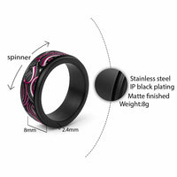 Traditional Samoan Tattoo Art Pink Color Spinner Ring - Polynesian Pride