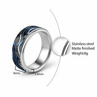 Traditional Samoan Tattoo Art Blue Color Classic Ring - Polynesian Pride