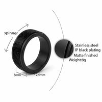 Traditional Polynesian Maori Tattoo Black Color Spinner Ring - Polynesian Pride