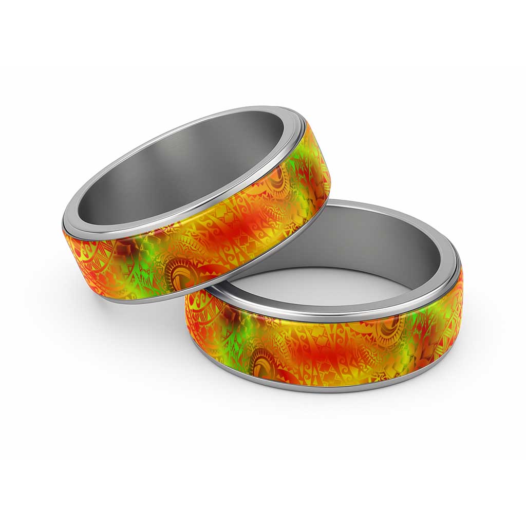 Traditional Polynesian Maori Tattoo Reggae Color Classic Ring - Polynesian Pride