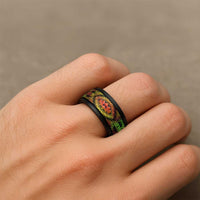 Traditional Samoa Maori Ornament Style Reggae Art Spinner Ring - Polynesian Pride