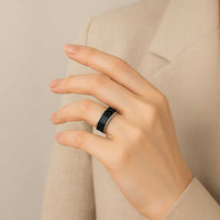 Traditional Samoa Maori Ornament Style Black Color Classic Ring - Polynesian Pride