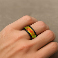 Traditional Samoa Maori Ornament Style Reggae Color Spinner Ring - Polynesian Pride