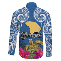 Custom Hawaii Lanai Island Family Matching Short Sleeve Bodycon Dress and Hawaiian Shirt Hibiscus Turle and Map with Polynesian Spiral LT03 - Polynesian Pride