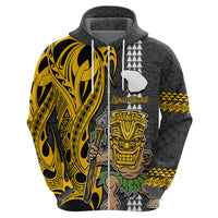 Hawaii Lanai Island Hoodie Hawaiian Warrior and Kakau Symbols Abstract Tattoo LT03 - Polynesian Pride