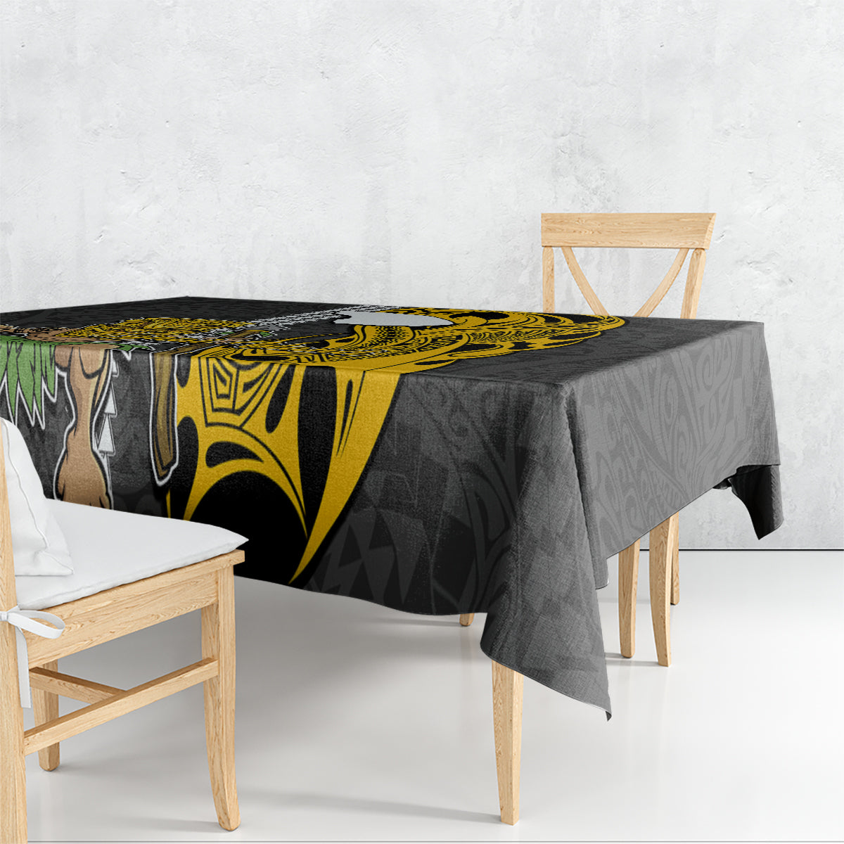 Hawaii Lanai Island Tablecloth Hawaiian Warrior and Kakau Symbols Abstract Tattoo LT03 - Polynesian Pride