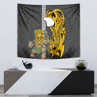 Hawaii Lanai Island Tapestry Hawaiian Warrior and Kakau Symbols Abstract Tattoo LT03 - Polynesian Pride