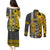 Custom Hawaii Lanai Island Couples Matching Puletasi Dress and Long Sleeve Button Shirts Hawaiian Warrior and Kakau Symbols Abstract Tattoo LT03 - Polynesian Pride