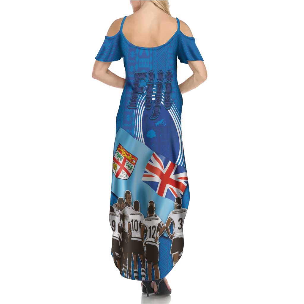Fiji Rugby Sevens Family Matching Summer Maxi Dress and Hawaiian Shirt Commemorate Gold Medal - Rio de Janeiro 2016