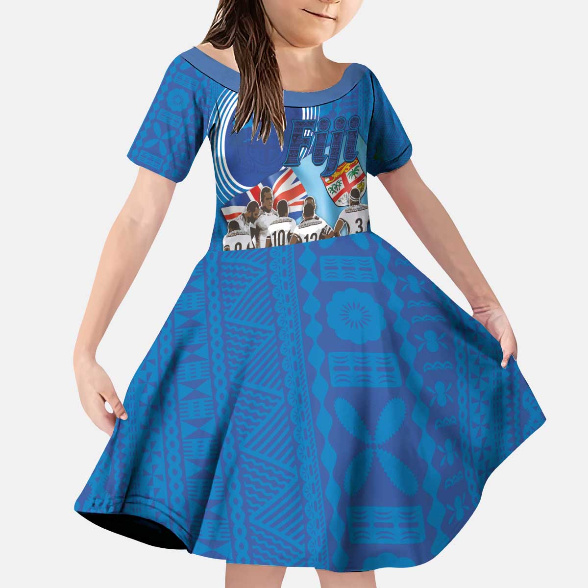 Fiji Rugby Sevens Kid Short Sleeve Dress Commemorate Gold Medal - Rio de Janeiro 2016