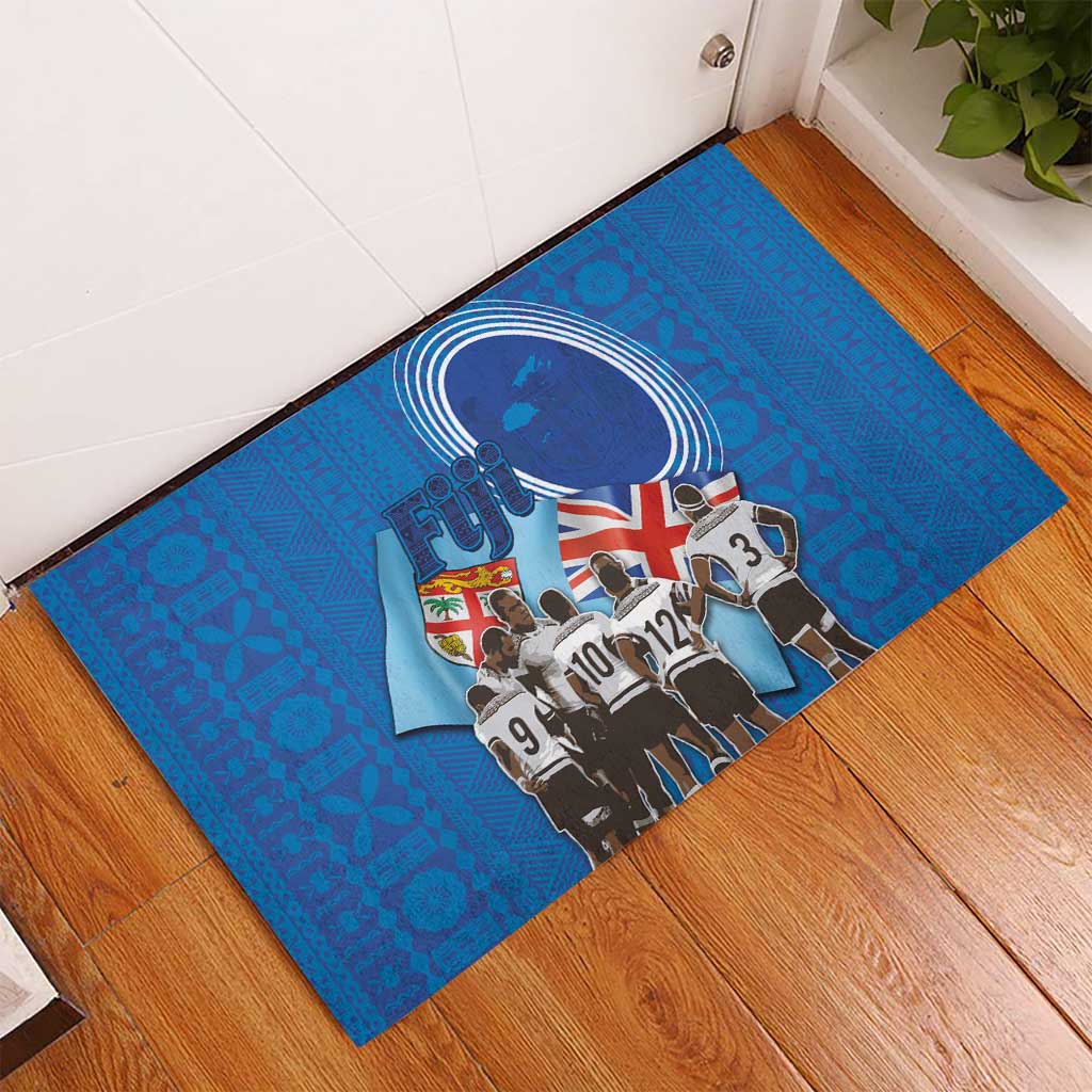 Fiji Rugby Sevens Rubber Doormat Commemorate Gold Medal - Rio de Janeiro 2016 LT03 - Polynesian Pride