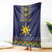 Philippines Merry Christmas Blanket Maligayang Pasko with Parol and Xmas Pattern Barong Style