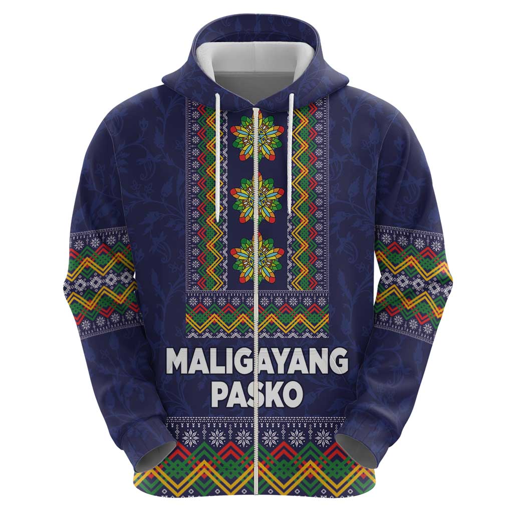 Philippines Merry Christmas Hoodie Maligayang Pasko with Parol and Xmas Pattern Barong Style