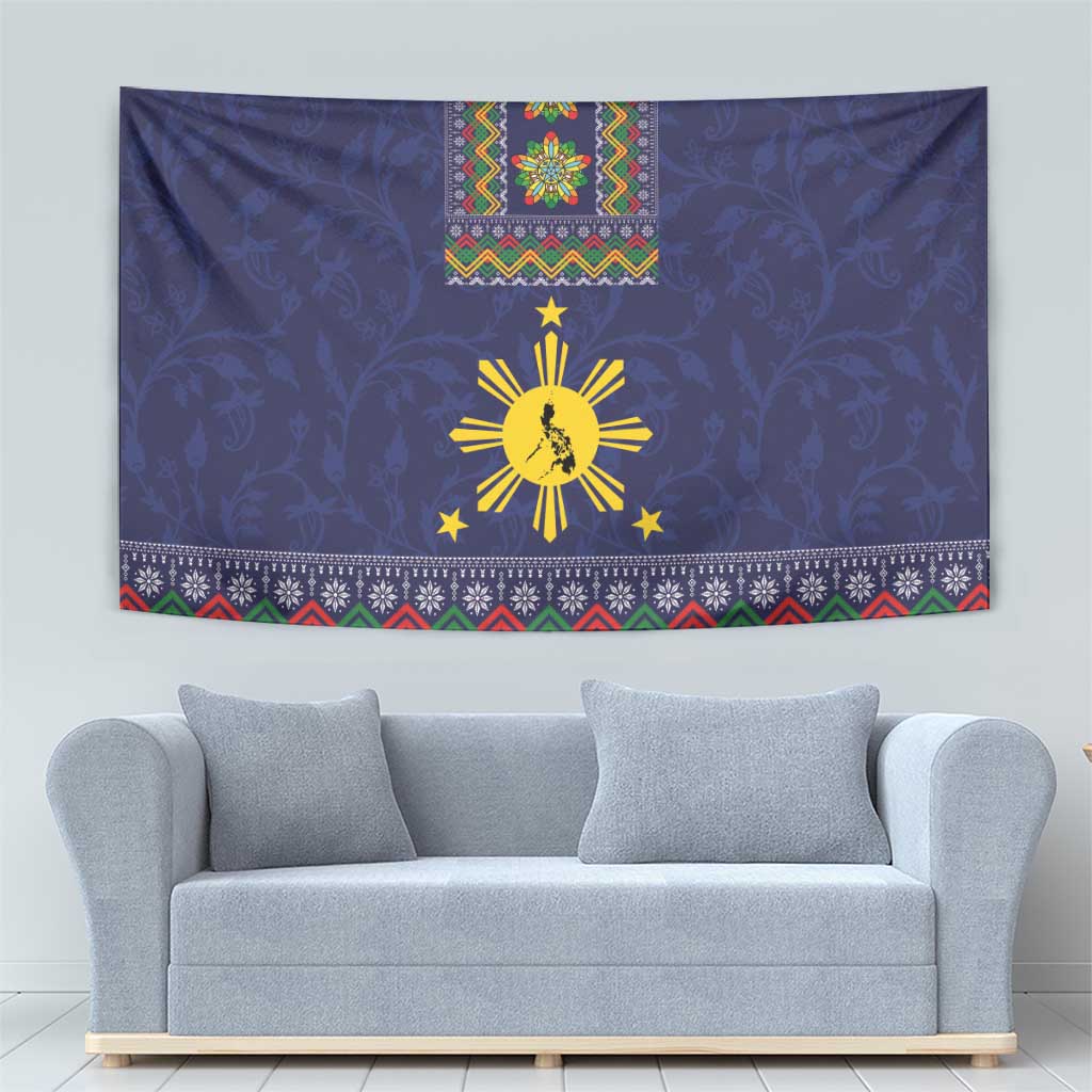 Philippines Merry Christmas Tapestry Maligayang Pasko with Parol and Xmas Pattern Barong Style
