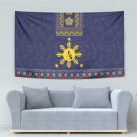 Philippines Merry Christmas Tapestry Maligayang Pasko with Parol and Xmas Pattern Barong Style