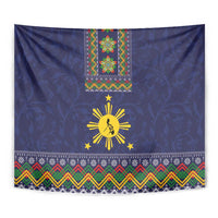 Philippines Merry Christmas Tapestry Maligayang Pasko with Parol and Xmas Pattern Barong Style