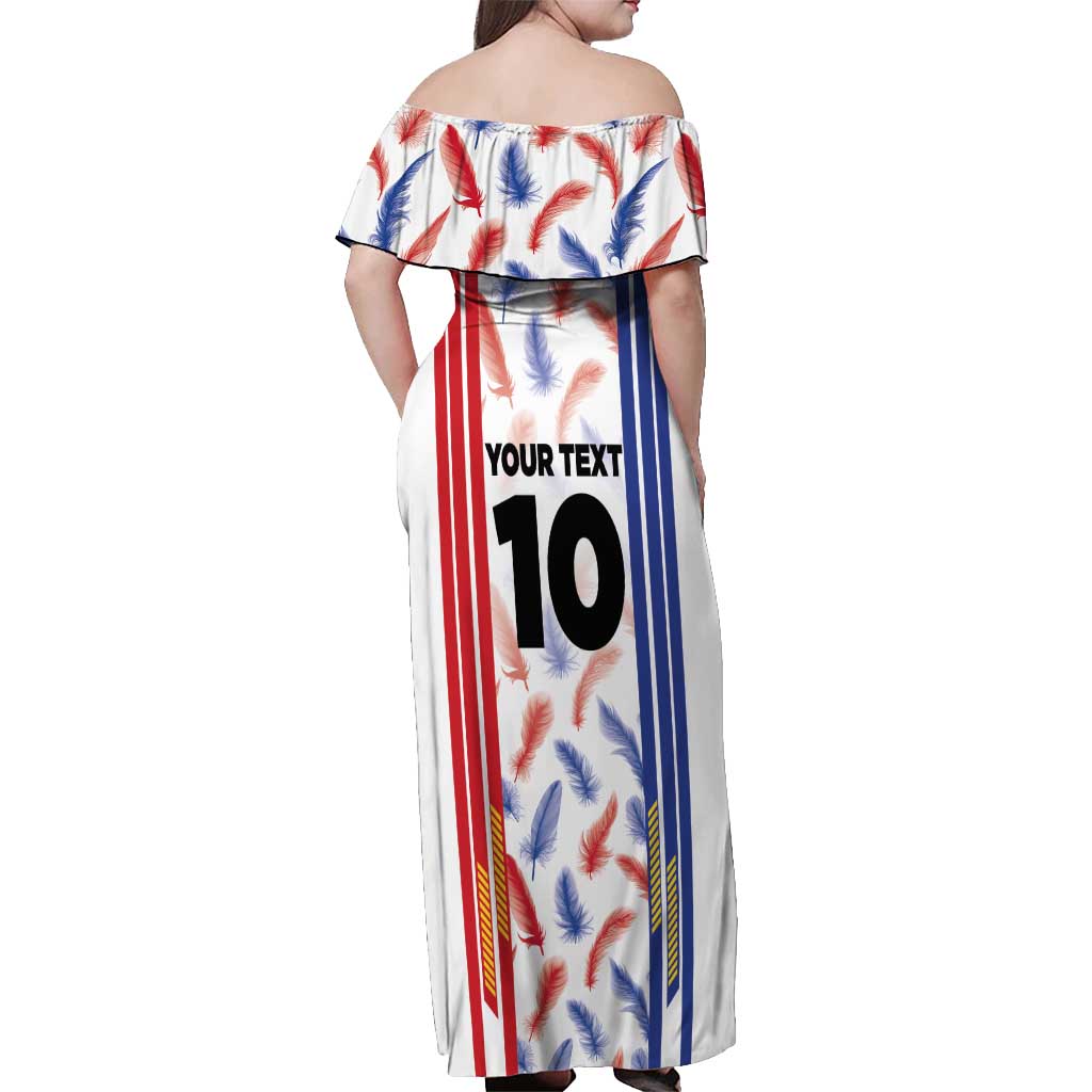 Custom Philippines Champions Football Jersey Off Shoulder Maxi Dress