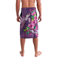 Hawaiian Turtle Love Couple Lavalava - Sweet Hibiscus and Kakau Pattern Deep Purple Color LT03 - Polynesian Pride