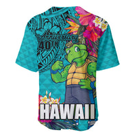 Hawaii Great Aloha Run 40th Anniversary Baseball Jersey With Turtle Mascot Marathon Hibiscus and Kakau LT03 - Polynesian Pride