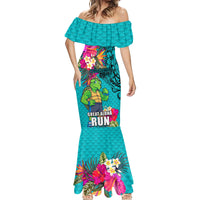 Hawaii Great Aloha Run 40th Anniversary Mermaid Dress With Turtle Mascot Marathon Hibiscus and Kakau LT03 - Polynesian Pride