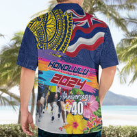 Hawaii Great Aloha Run 40th Anniversary Hawaiian Shirt Hibiscus and Kakau Pattern LT03 - Polynesian Pride