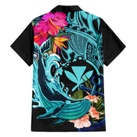 Hawaii Family Matching Short Sleeve Bodycon Dress and Hawaiian Shirt Whale Mix Hibiscus and Kanaka Maoli LT03 - Polynesian Pride