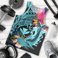 Hawaii Men Tank Top Whale Mix Hibiscus and Kanaka Maoli LT03 - Polynesian Pride