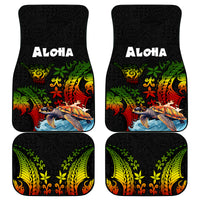 Hawaii Lei Day Car Mats Hibiscus Wreath and Polynesian Pattern LT03 - Polynesian Pride