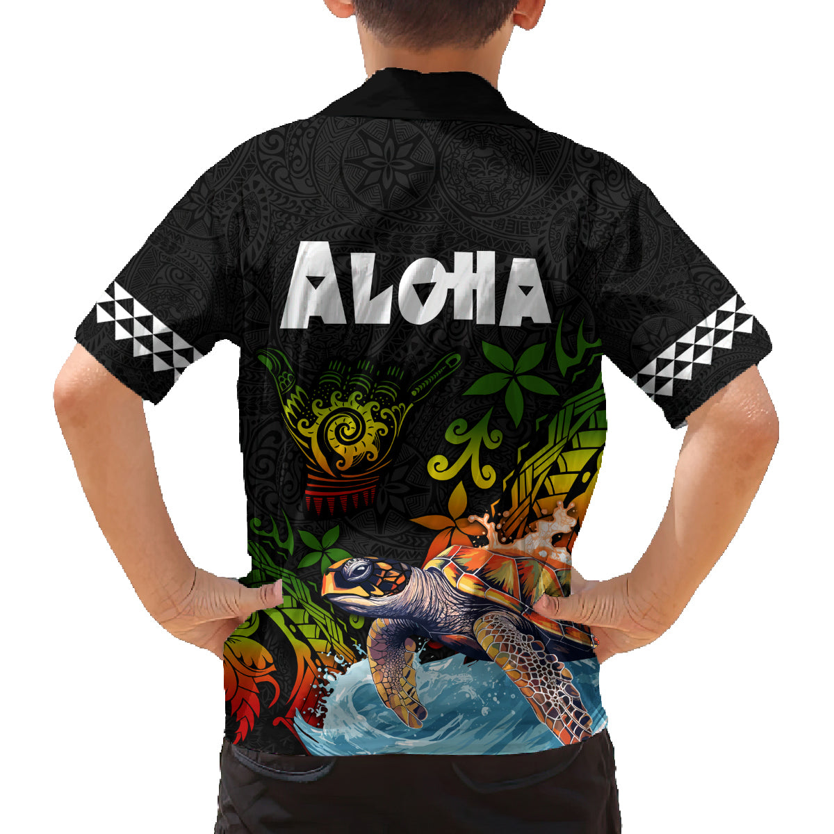 Hawaii Lei Day Family Matching Off Shoulder Maxi Dress and Hawaiian Shirt Hibiscus Wreath and Polynesian Pattern