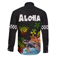 Hawaii Lei Day Family Matching Tank Maxi Dress and Hawaiian Shirt Hibiscus Wreath and Polynesian Pattern