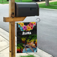 Hawaii Lei Day Garden Flag Hibiscus Wreath and Polynesian Pattern LT03 - Polynesian Pride