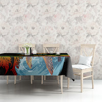 Hawaii Lei Day Tablecloth Hibiscus Wreath and Polynesian Pattern LT03 - Polynesian Pride