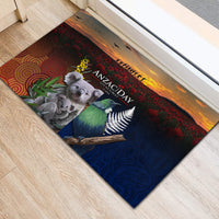 Australia and New Zealand ANZAC Day Rubber Doormat Tui Bird and Koala mix Maori and Aboriginal Pattern LT03 - Polynesian Pride