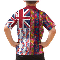 Hawaiian Lei Family Matching Mermaid Dress and Hawaiian Shirt National Flag Striped Style