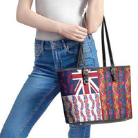 Hawaiian Lei Leather Tote Bag National Flag Striped Style