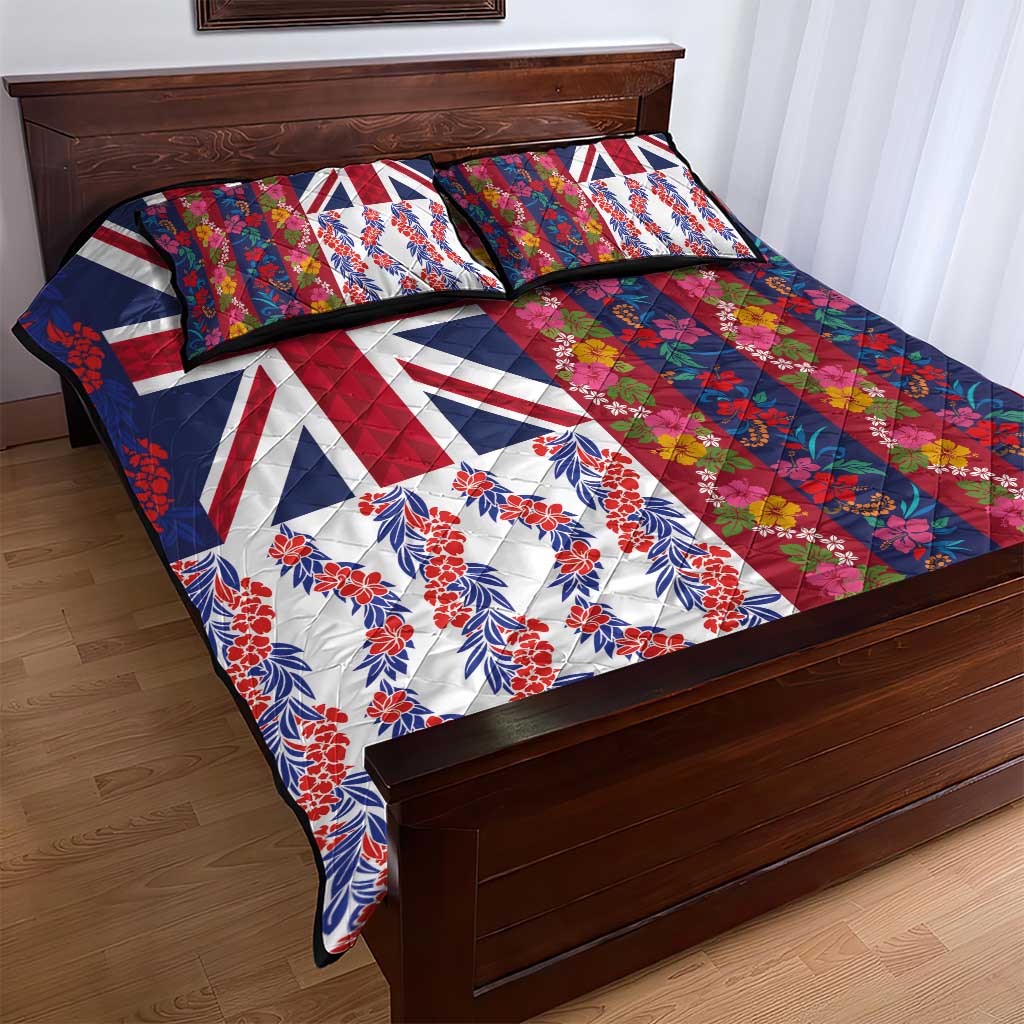 Hawaiian Lei Quilt Bed Set National Flag Striped Style