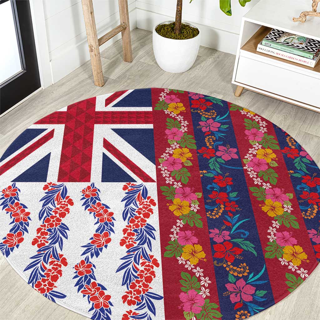 Hawaiian Lei Round Carpet National Flag Striped Style
